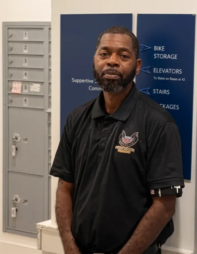 security guard in lobby