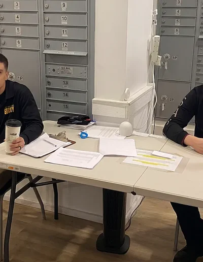 security guards at entrance desk